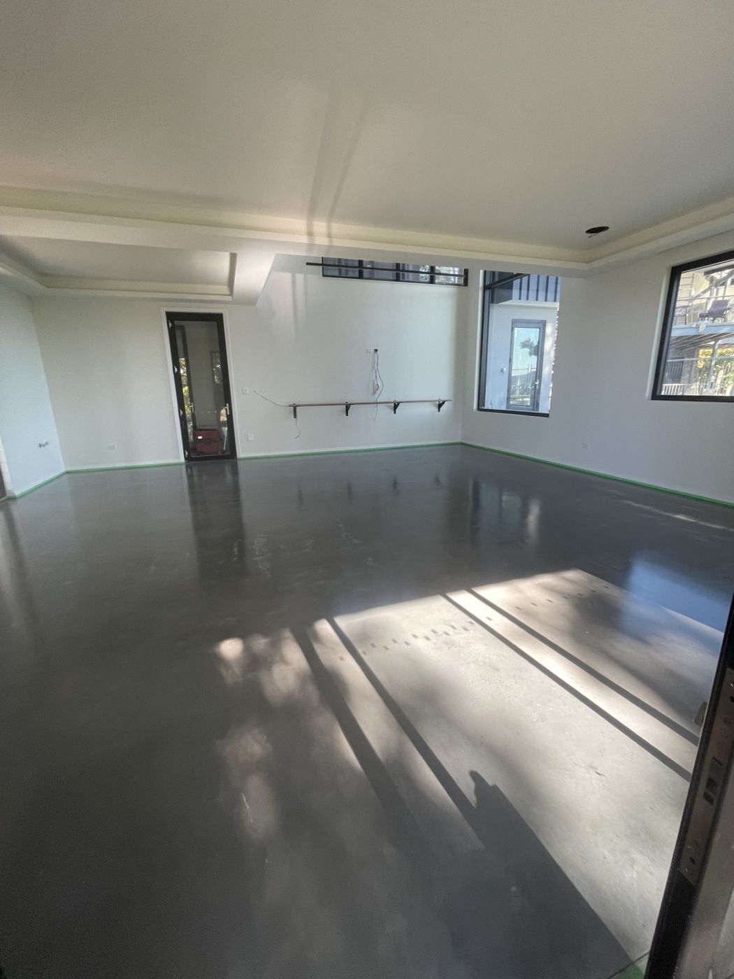 Cream polished concrete floor