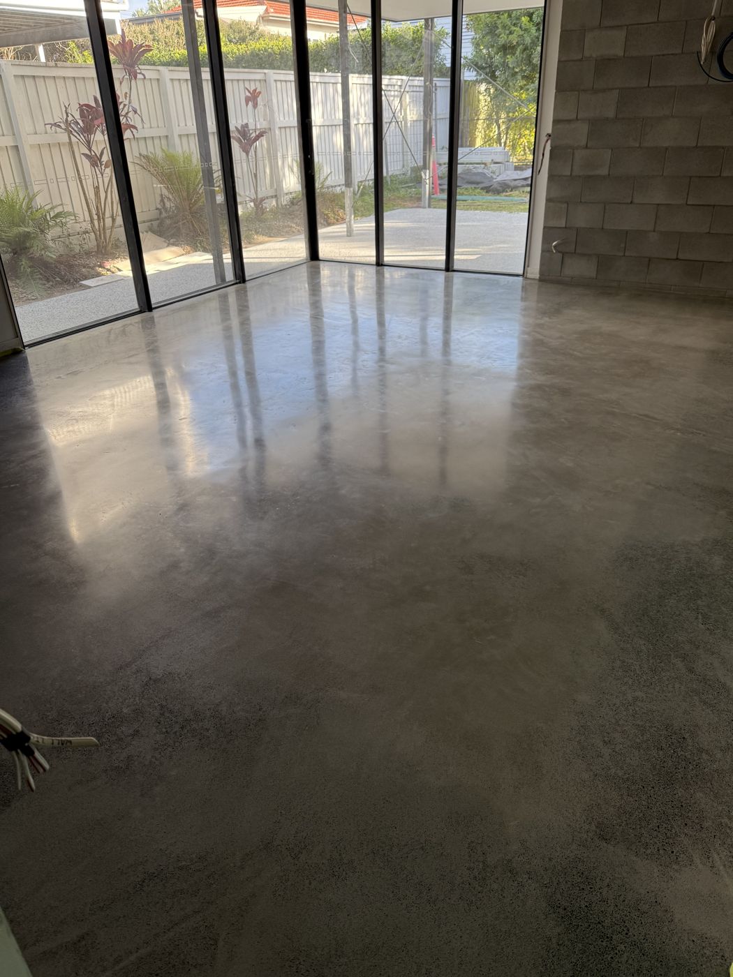 Burnished concrete floor