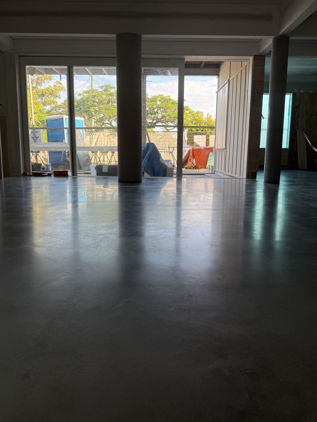 Burnished concrete floor