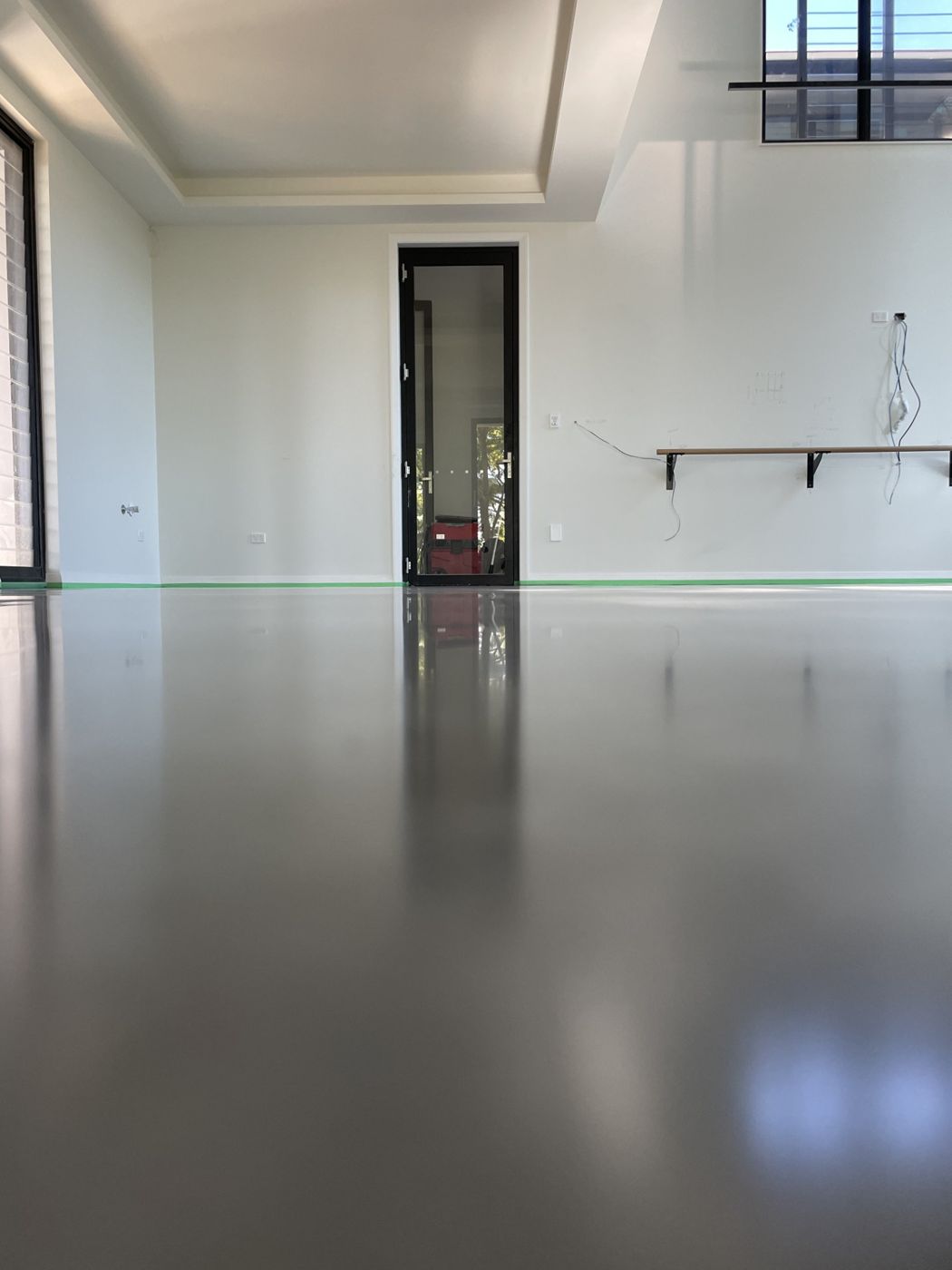 Cream polished concrete floor