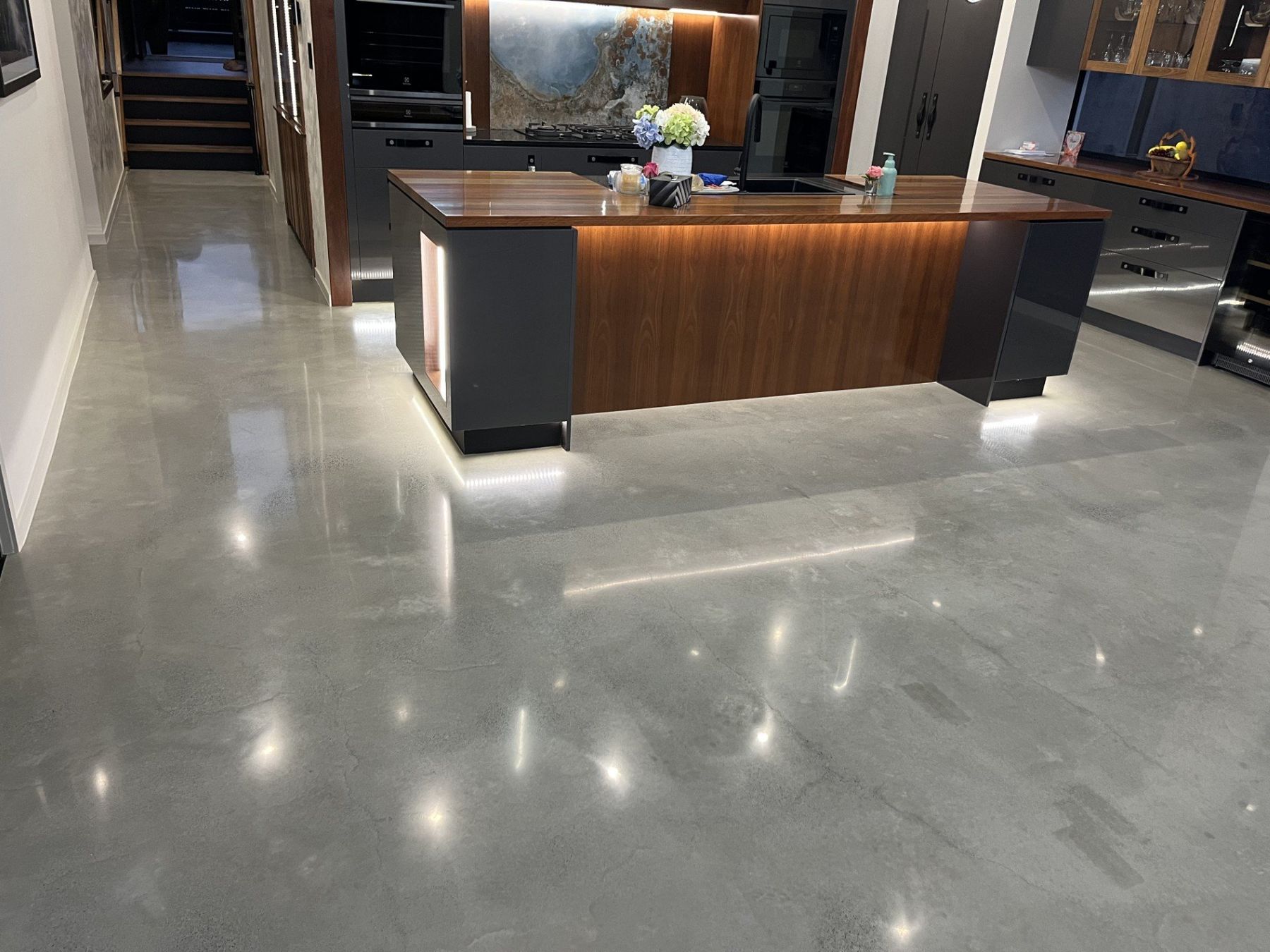 Luxury kitchen polished concrete